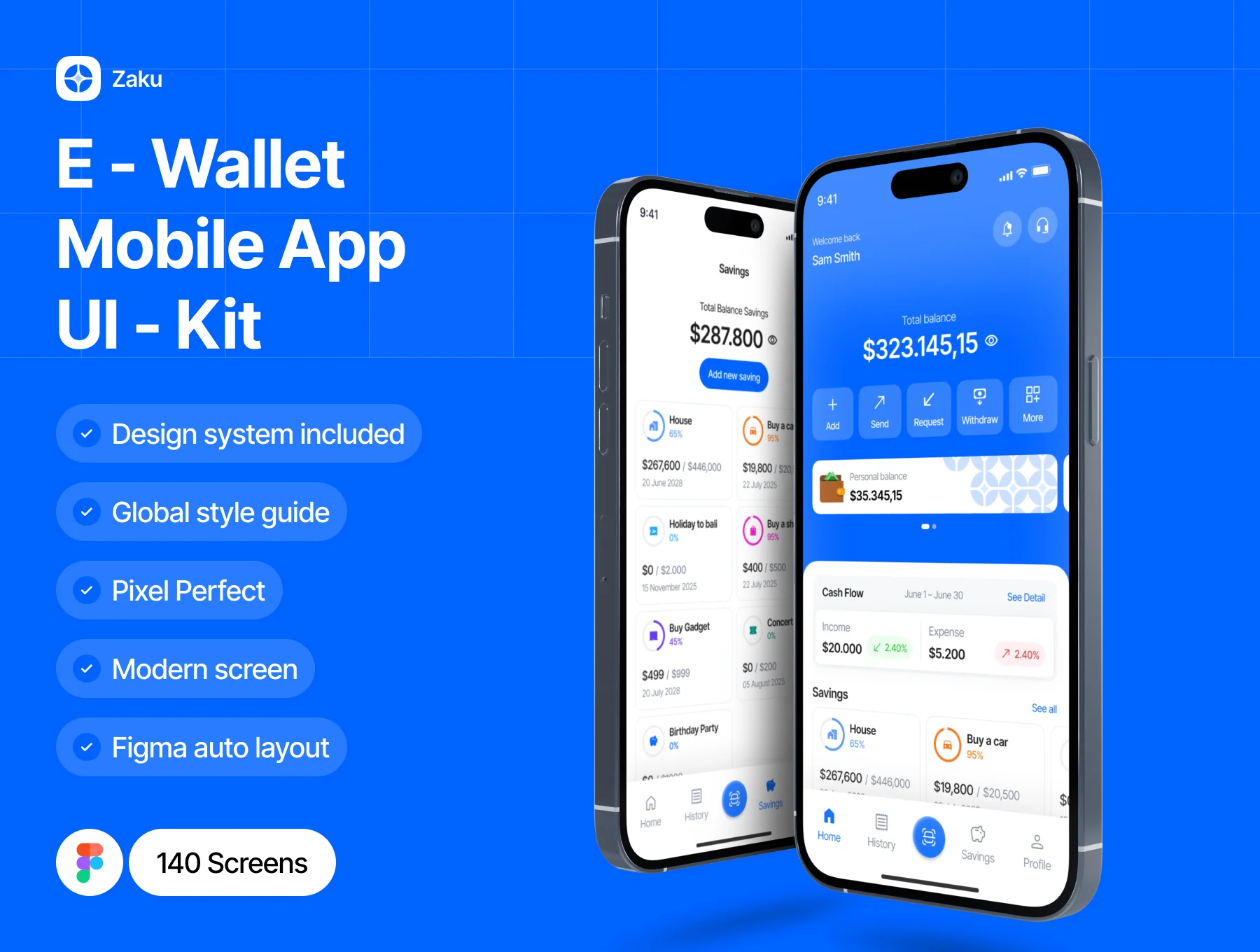 Zaku – E-Wallet Mobile App UI Kit