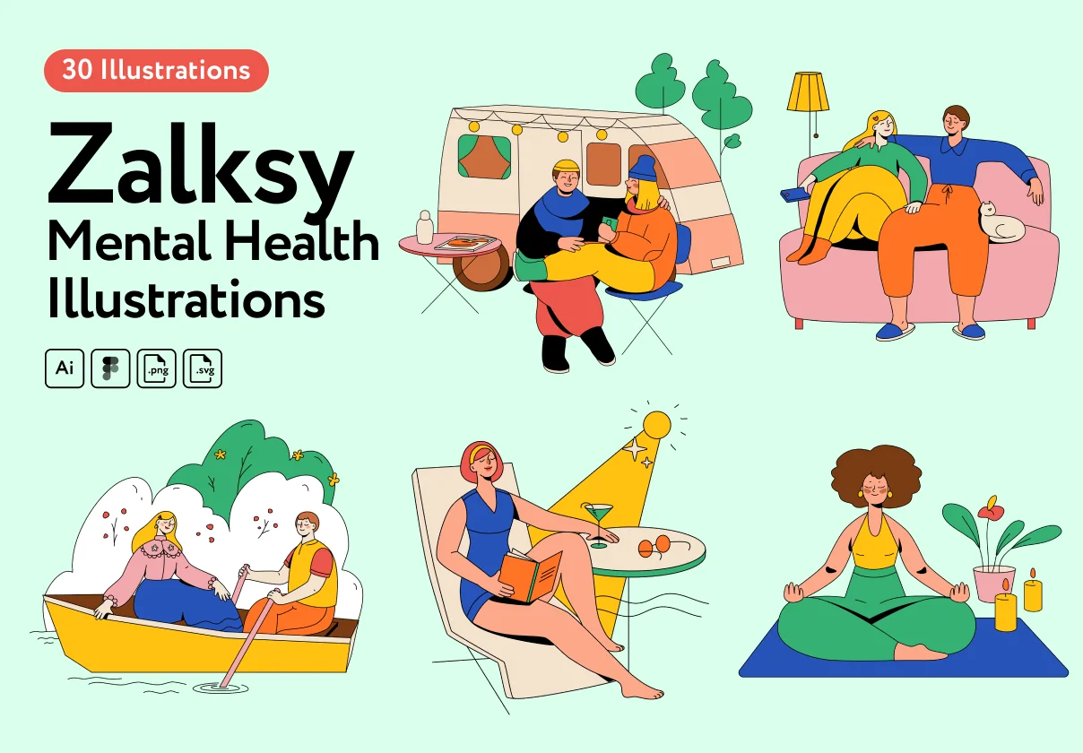 Zalksy Mental Health Illustrations