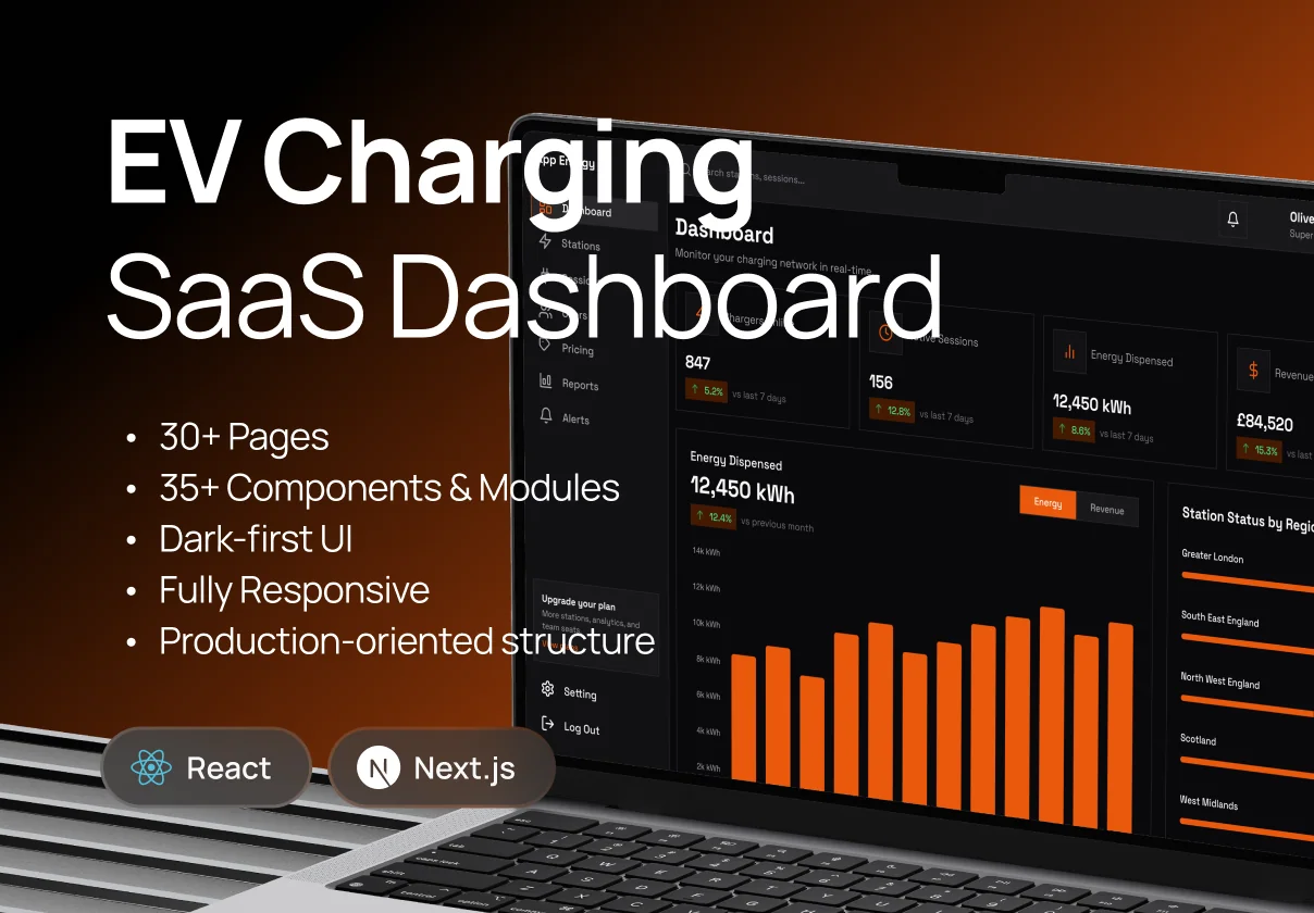 Zapp Energy CSMS — Next.js Admin Dashboard Template