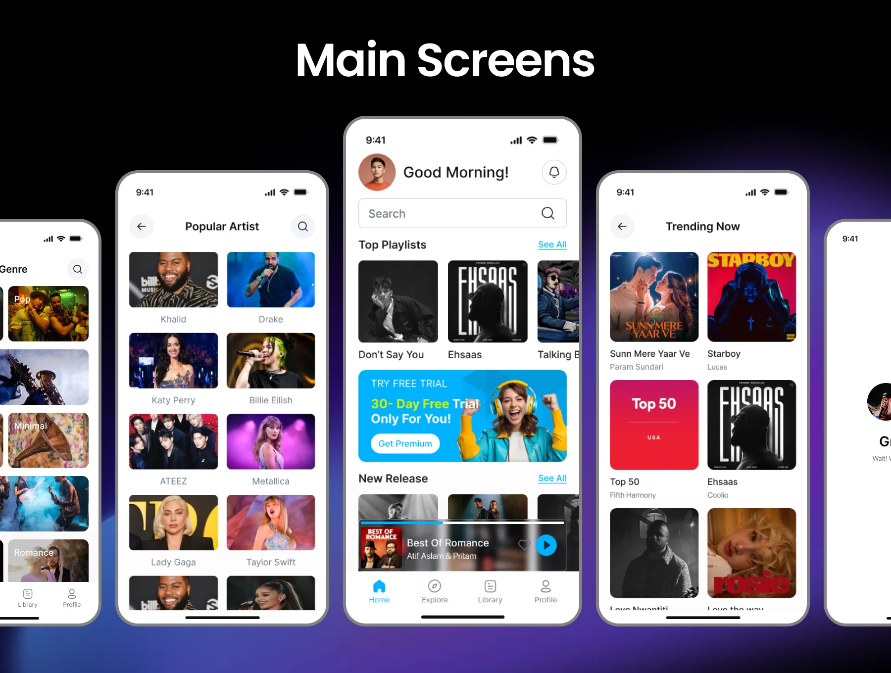 Zawad Music Player Mobile App UI Kit 5