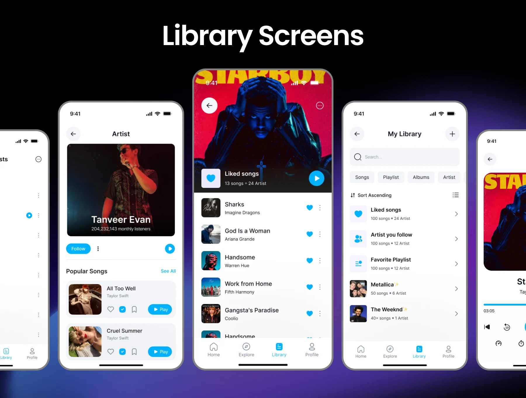 Zawad Music Player Mobile App UI Kit 6