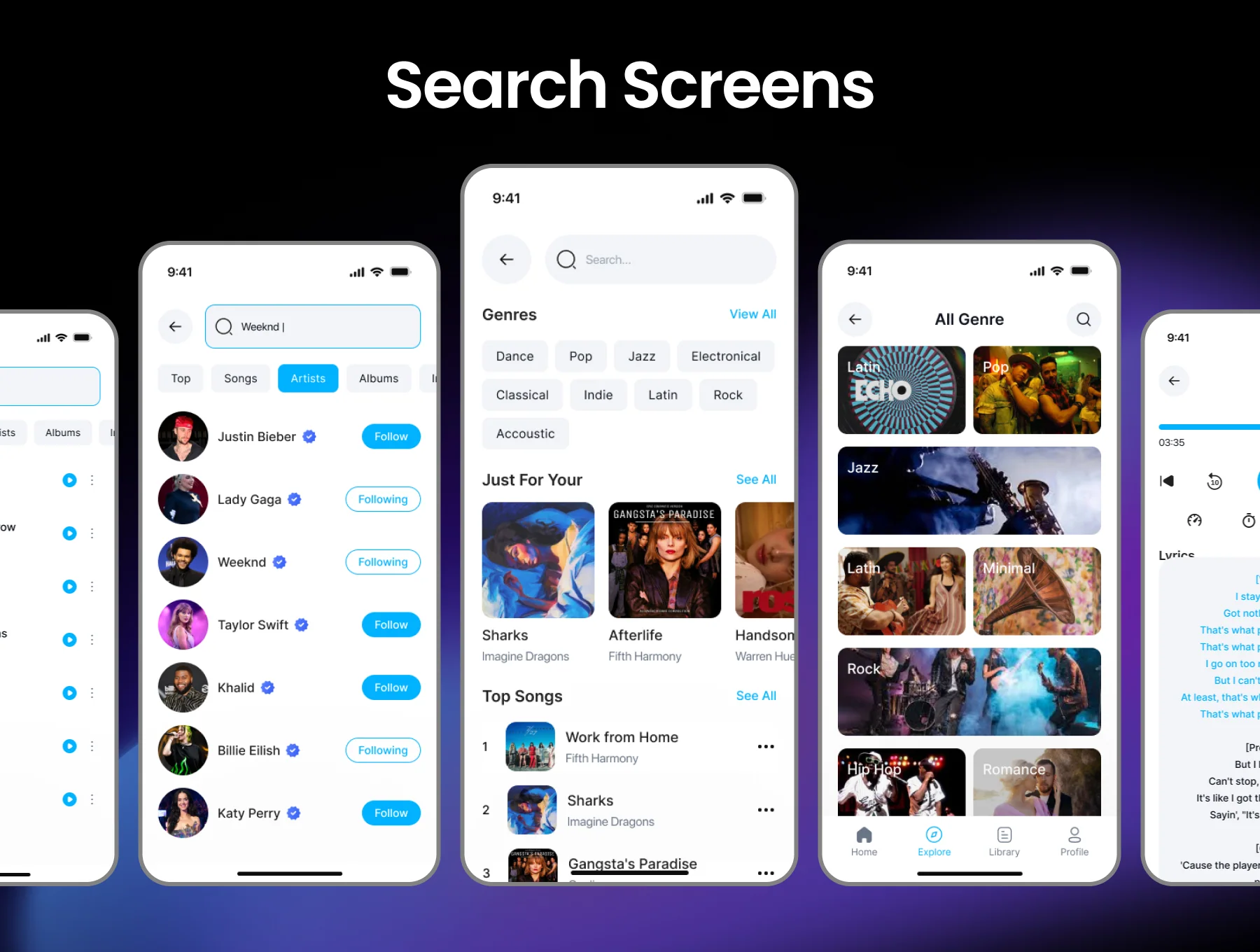 Zawad Music Player Mobile App UI Kit 7