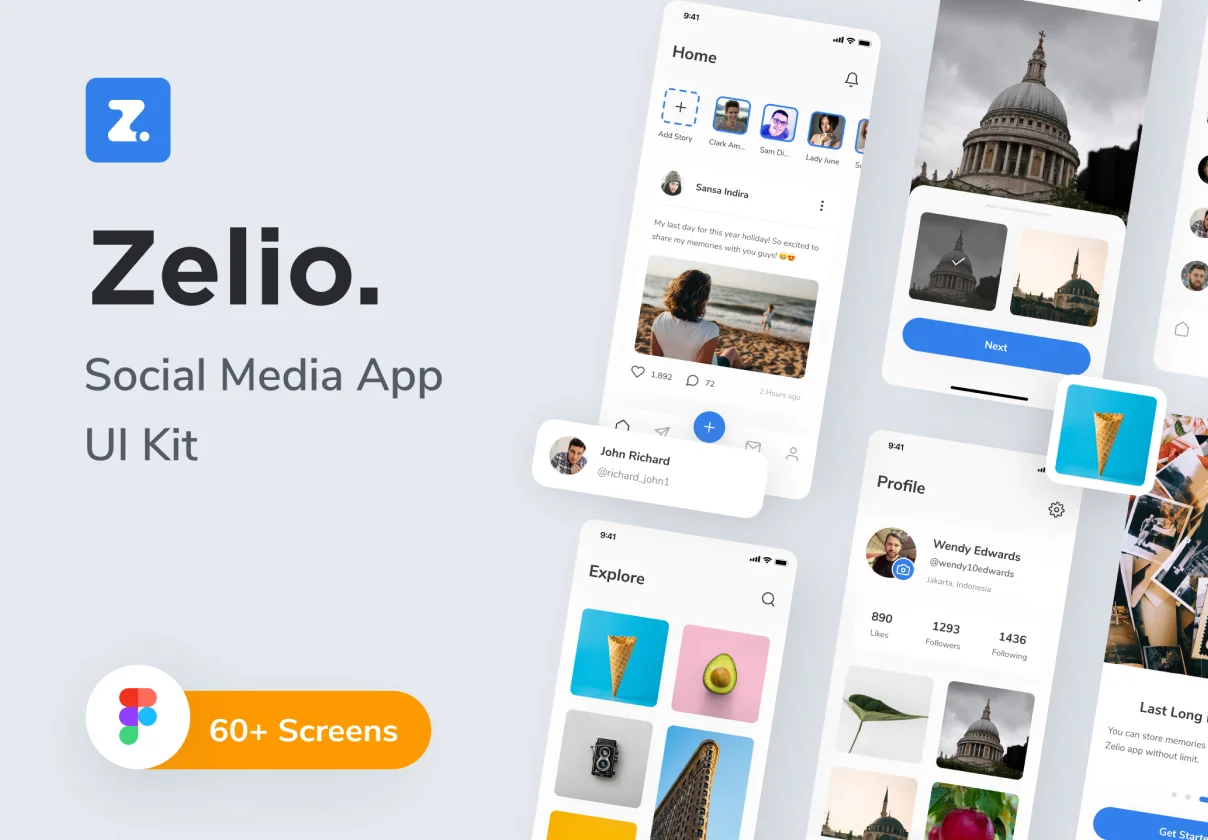 Zelio - Social Media App UI Kit