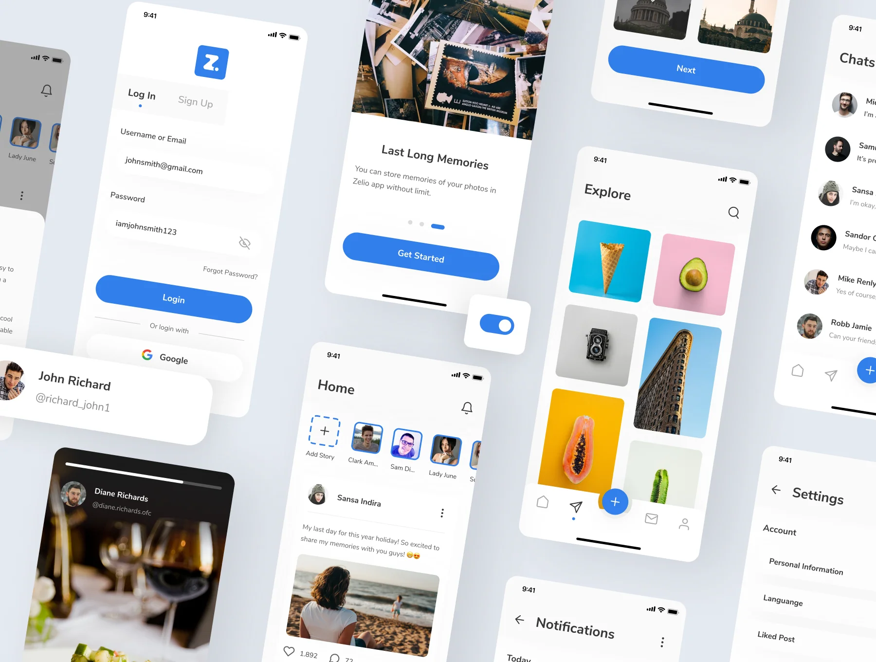 Zelio - Social Media App UI Kit 6