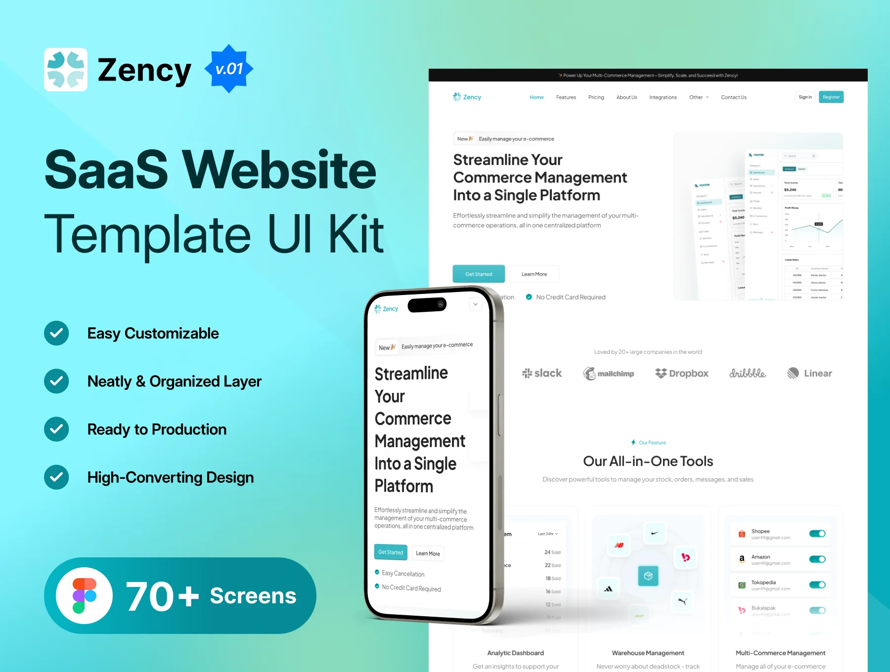 Zency – Modern SaaS Website UI Kit