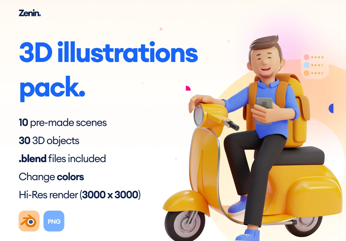 Zenin 3D Illustration Pack
