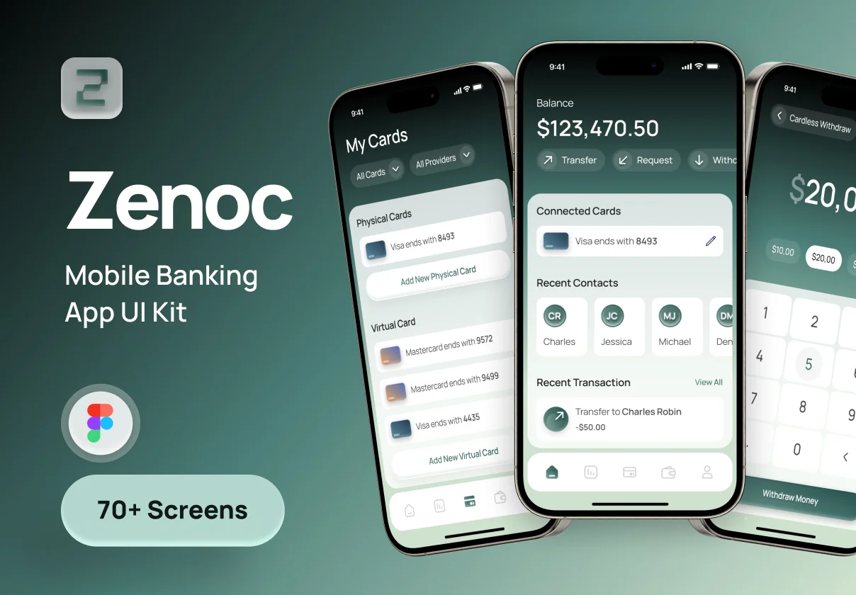 Zenoc - Mobile Banking App UI Kit