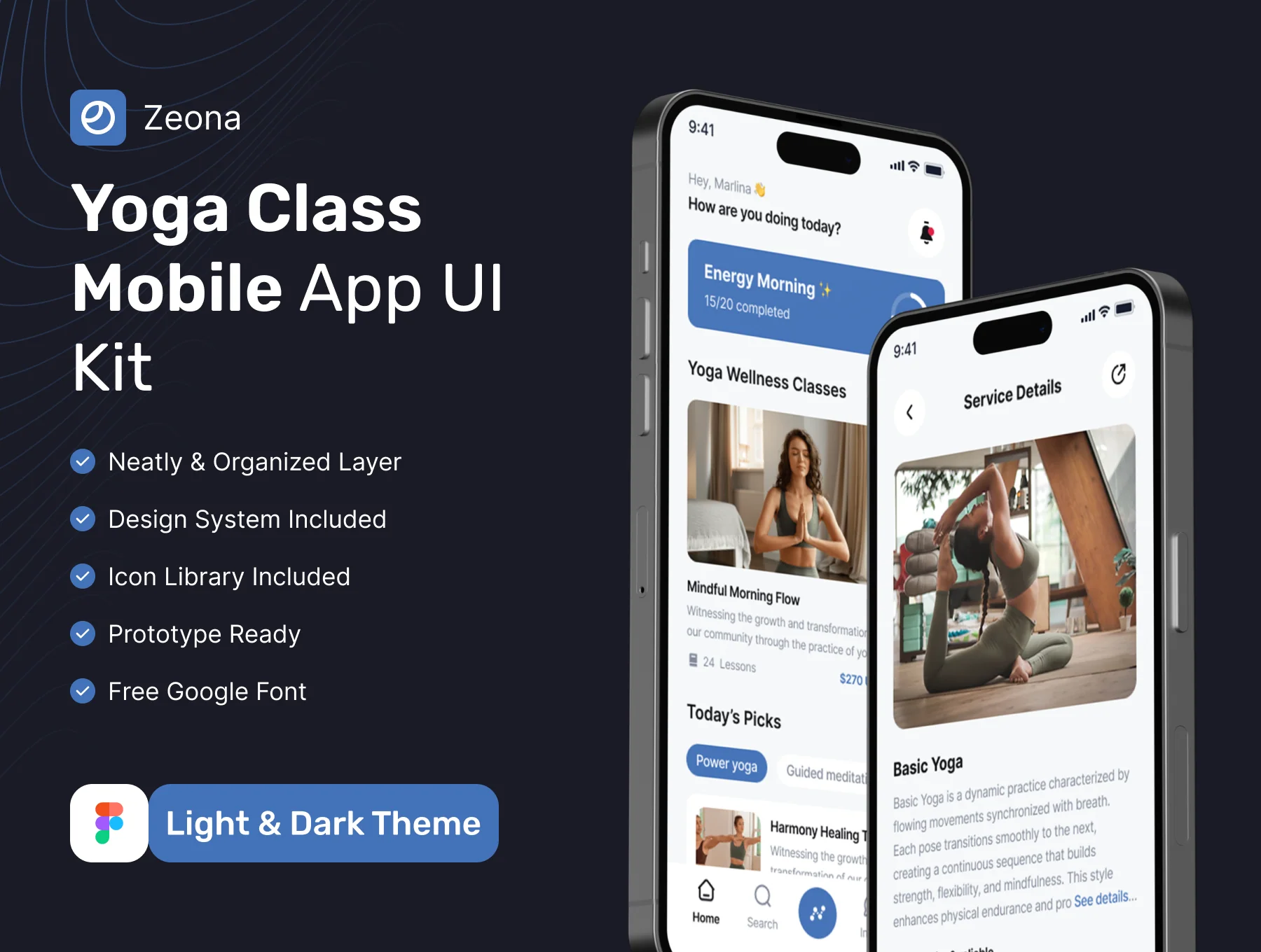 Zenova - Yoga Class Mobile App UI Kit