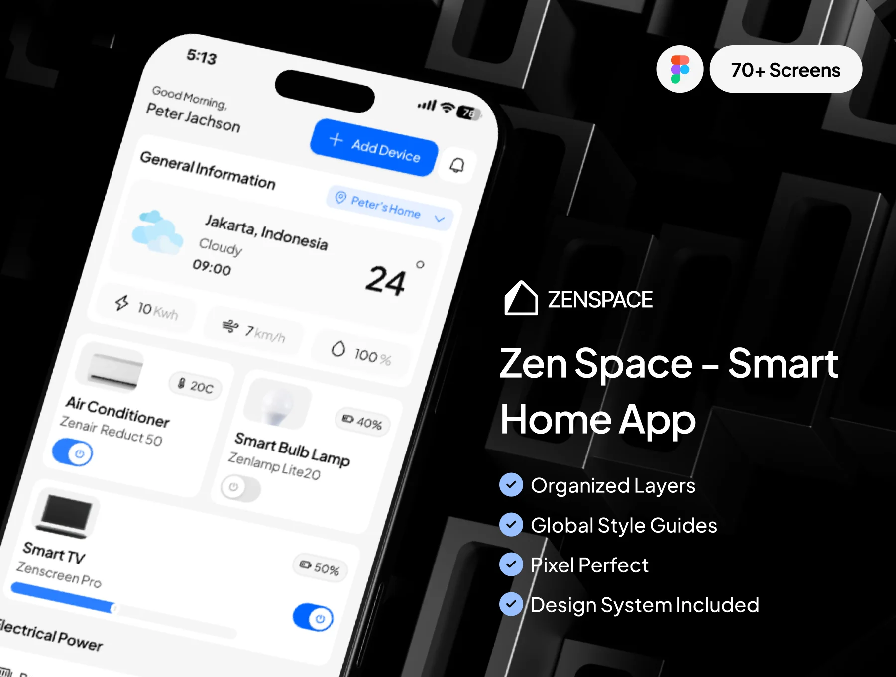 Zenspace - Smart Home IoT Mobile App UI Kit