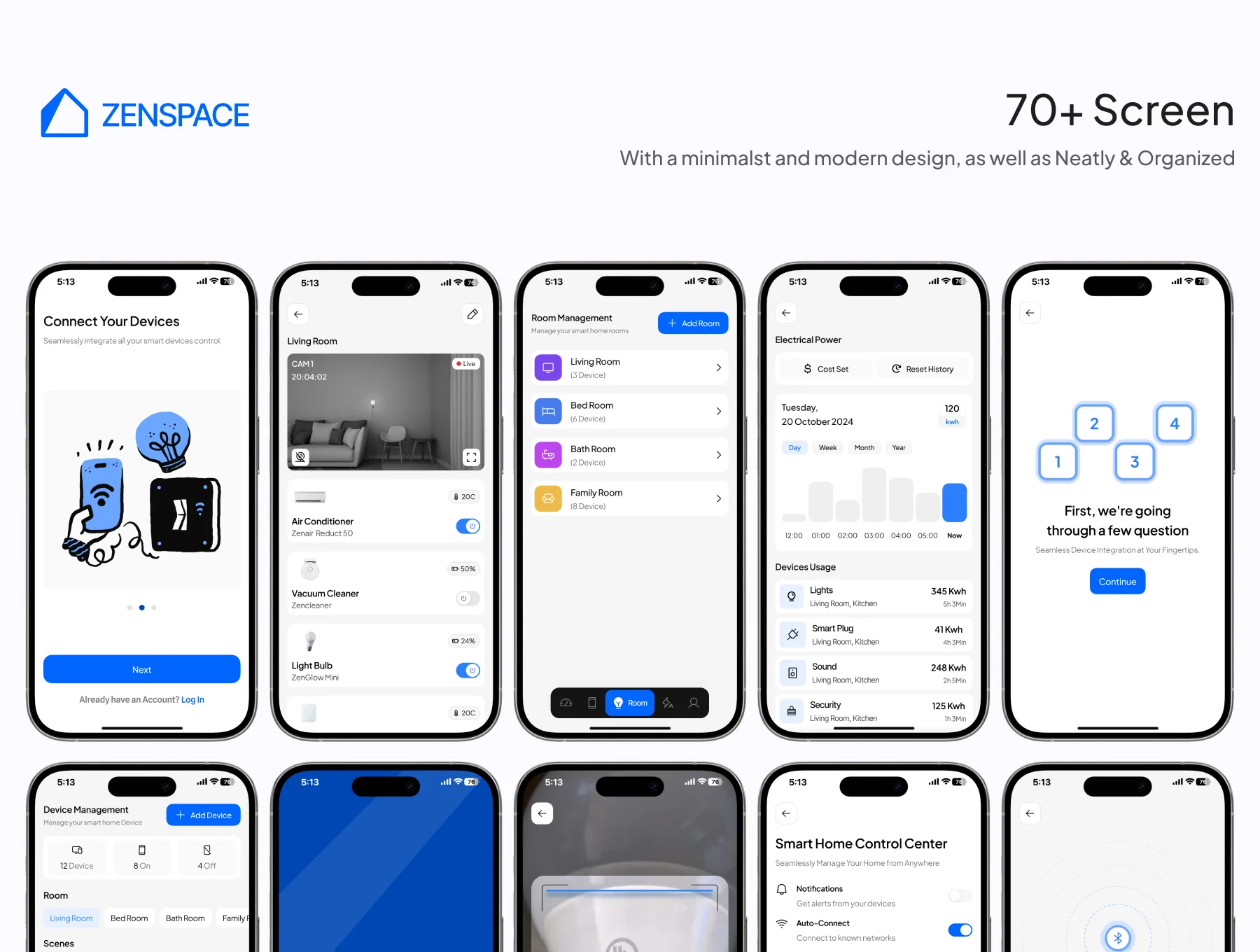 Zenspace - Smart Home IoT Mobile App UI Kit 6