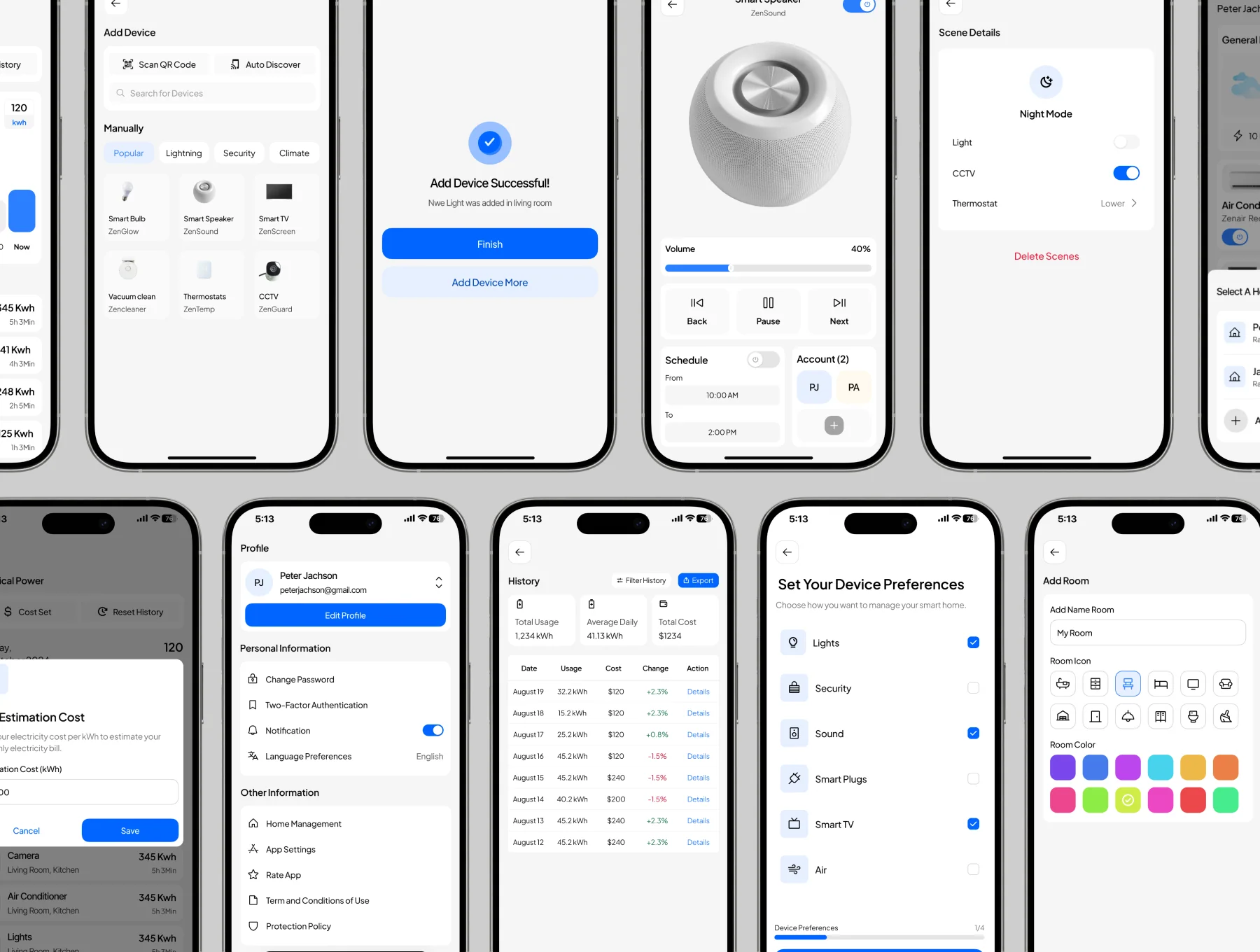 Zenspace - Smart Home IoT Mobile App UI Kit 7