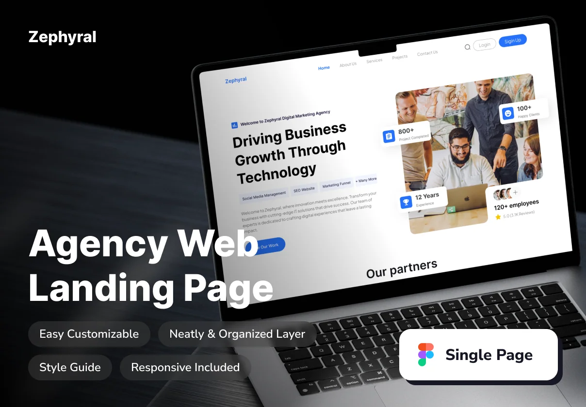 Zephyral - Agency Web Landing Page Website Template