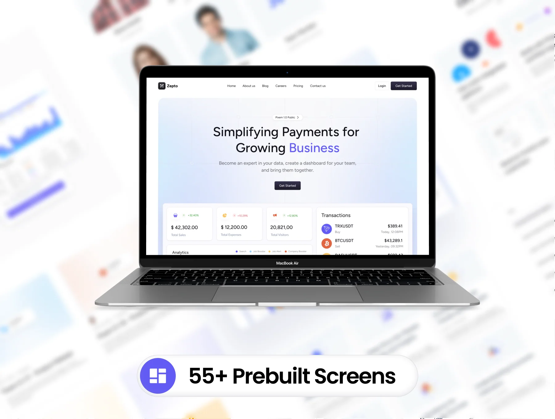 Zepto - Fintech SaaS Web Template Design