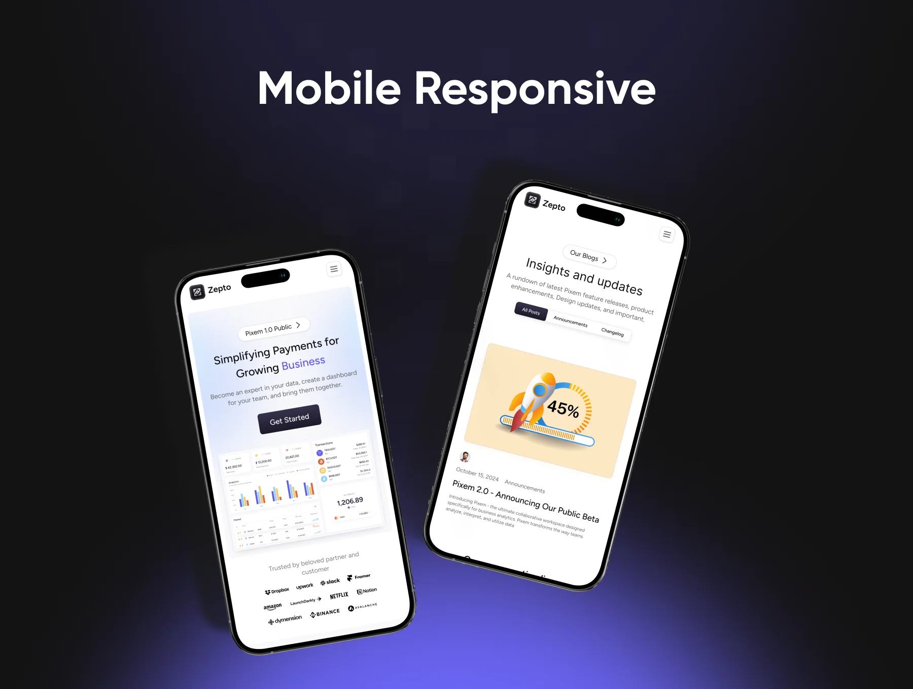 Zepto - Fintech SaaS Web Template Design 6