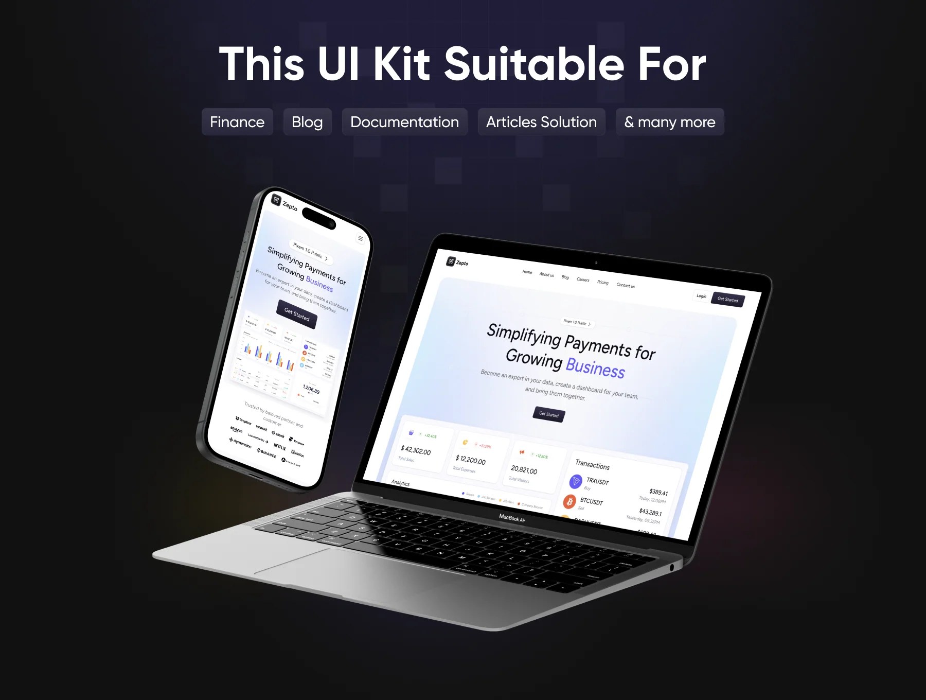 Zepto - Fintech SaaS Web Template Design 7