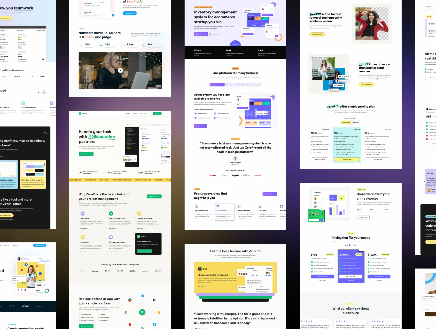 ZeroPro -  Multipurpose SaaS Landing Bundle 2