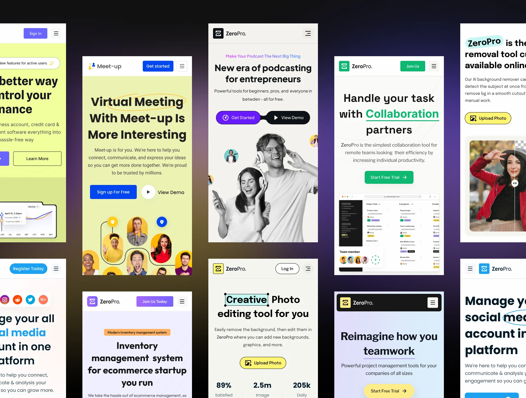 ZeroPro -  Multipurpose SaaS Landing Bundle 5
