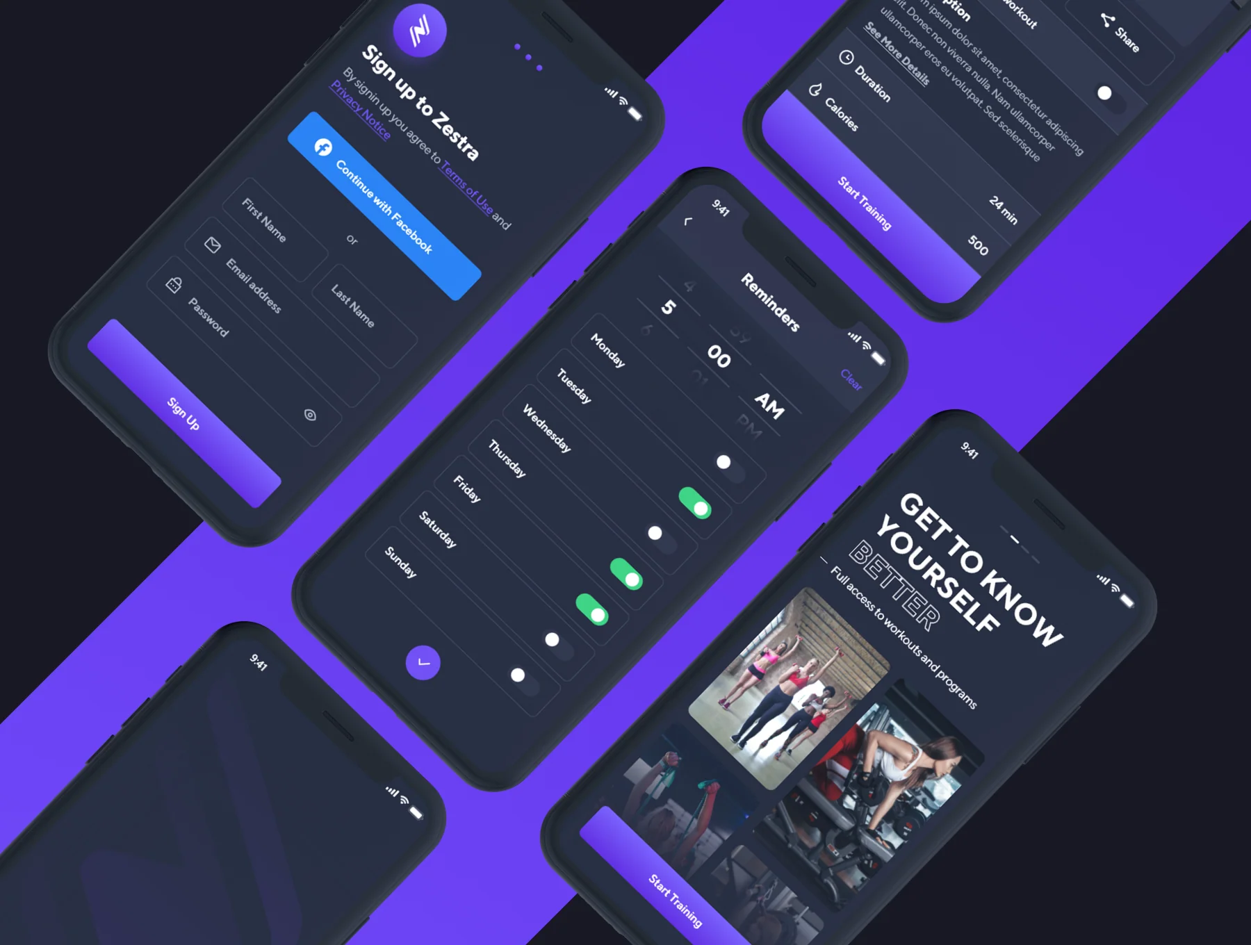Zestra Fitness UI Kit 4