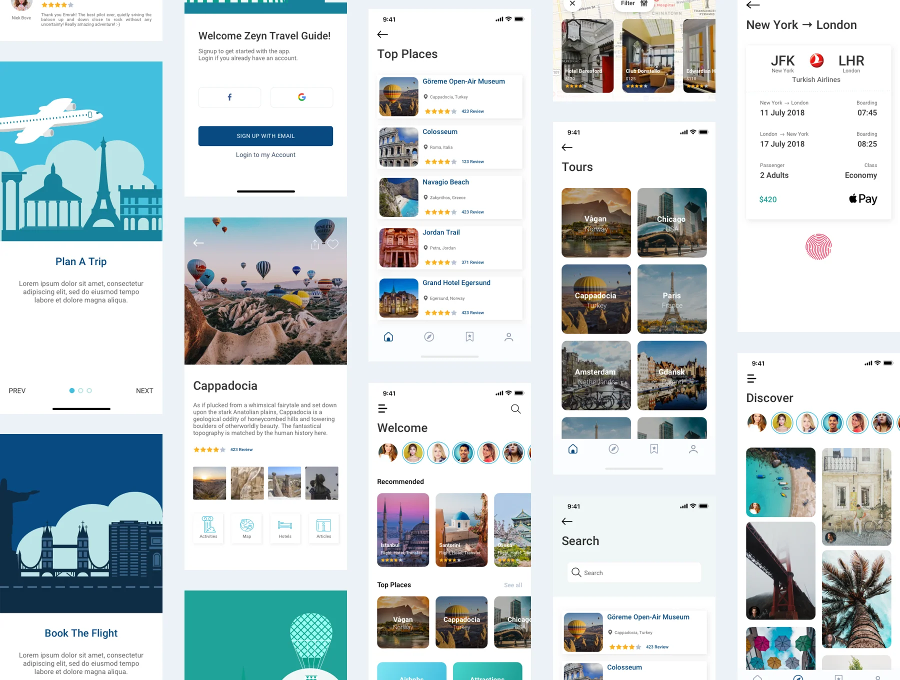 Zeyn Travel Guide UI Kit