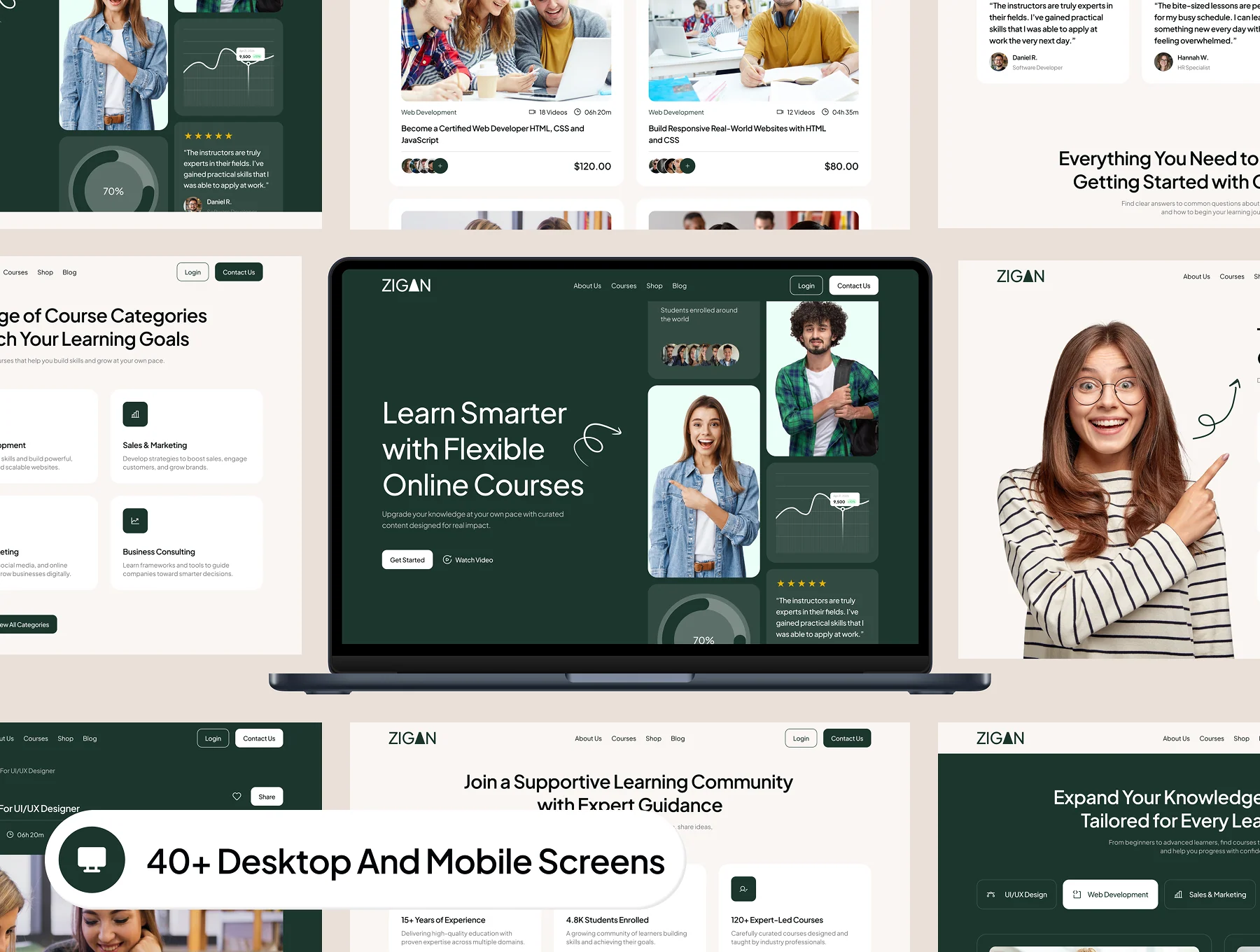 ZIGAN - Elearning Online Course Website UI Kit 3