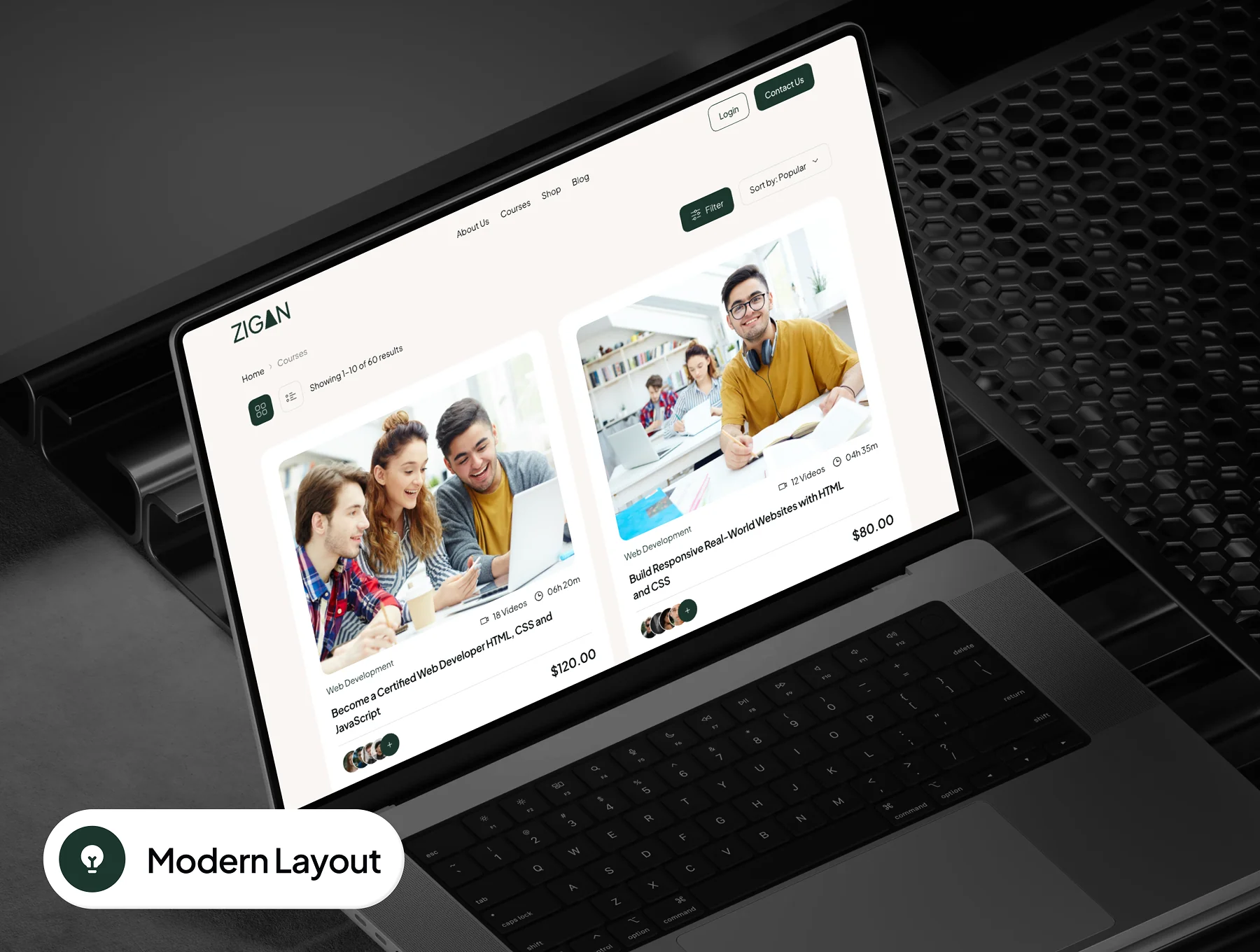 ZIGAN - Elearning Online Course Website UI Kit 5