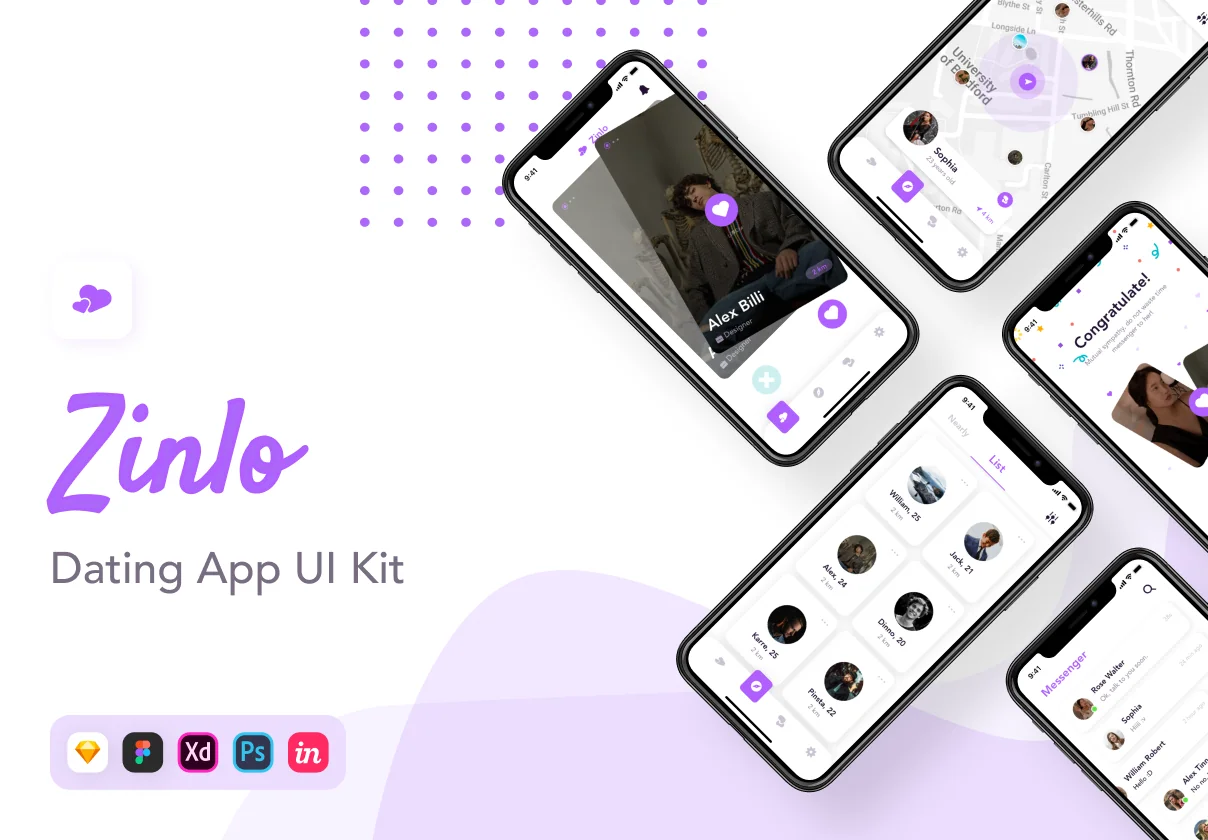 Zinlo - Dating App UI Kit