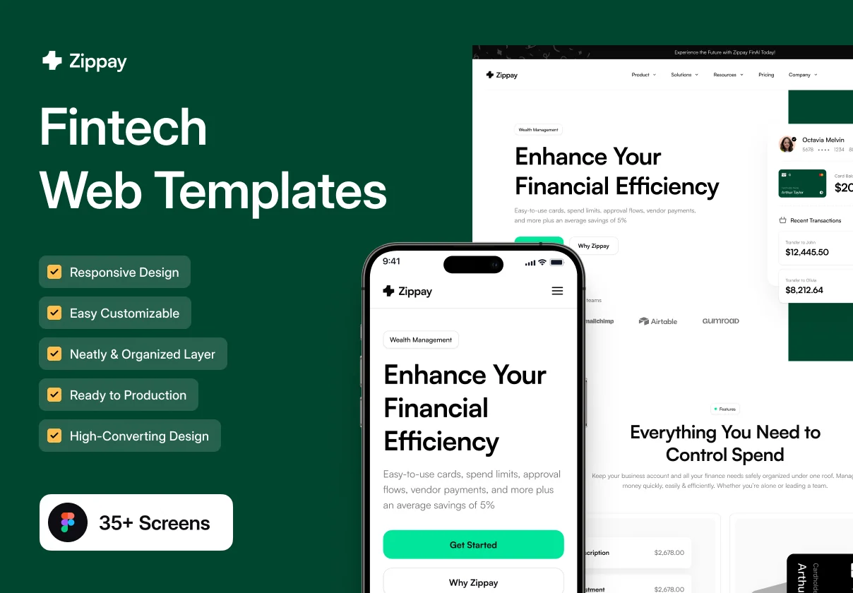 Zippay - Fintech - Web Templates UI Kit