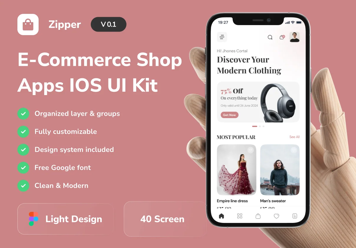 Zipper - E-Commerce Shop App Ios UI Kit