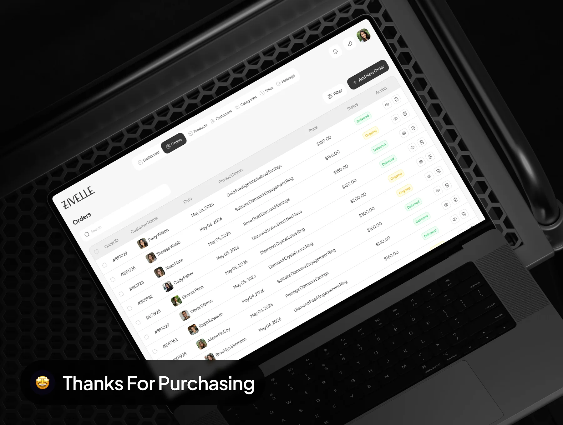 ZIVELLE - Jewellery Ecommerce Dashboard Admin UI Kit 8