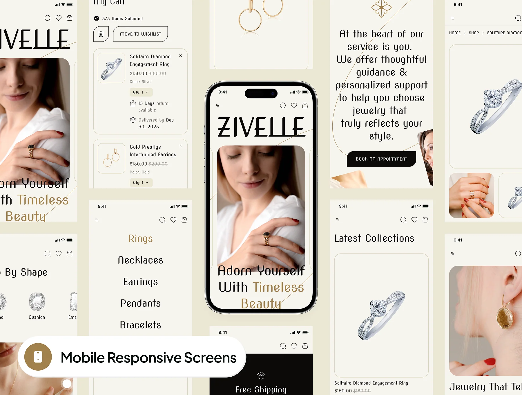 ZIVELLE - Jewelry Ecommerce Website UI Kit 9
