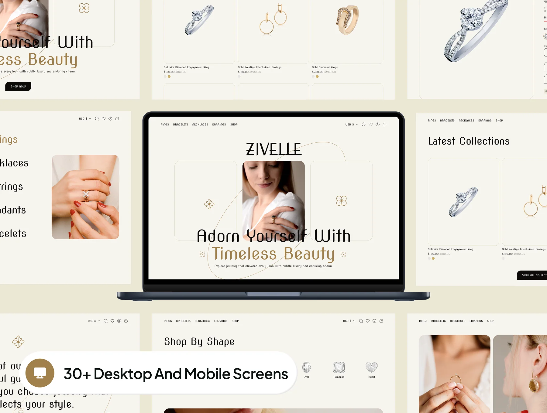 ZIVELLE - Jewelry Ecommerce Website UI Kit 3