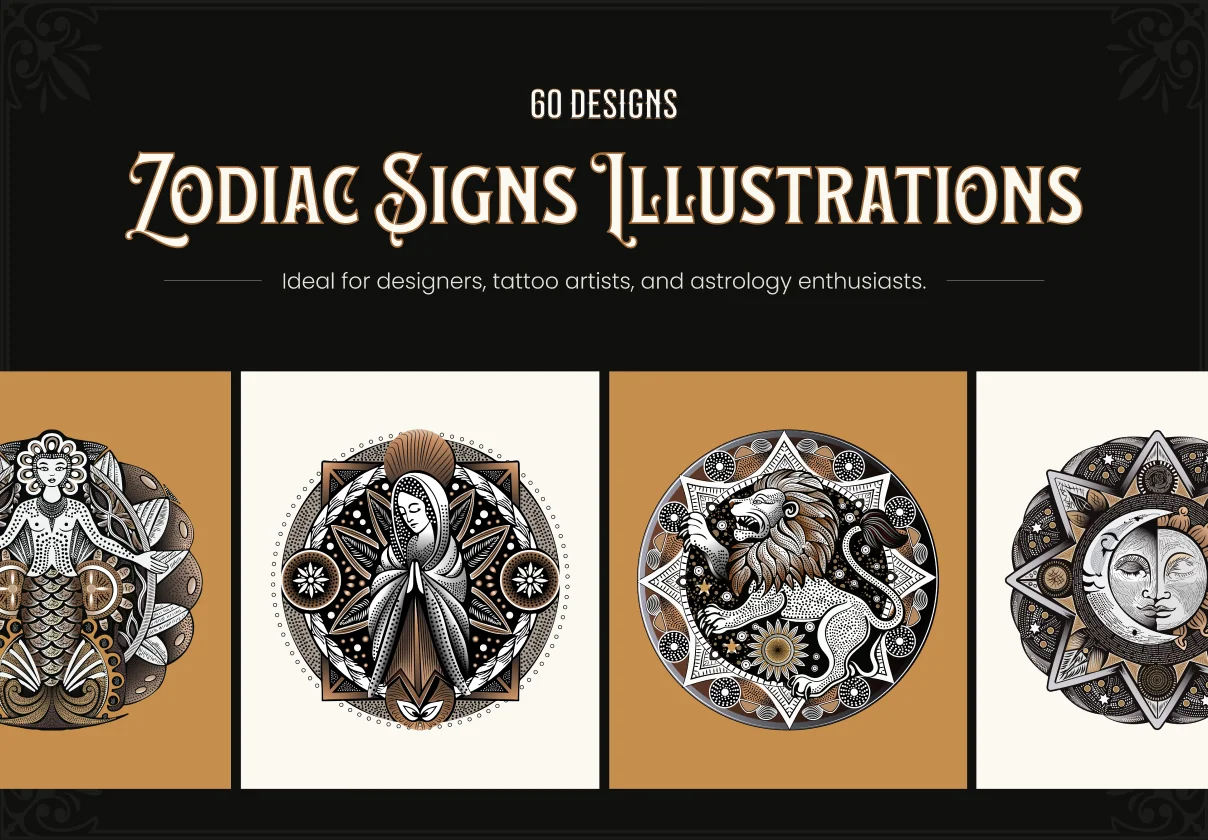 Zodiac Signs Illustration Set