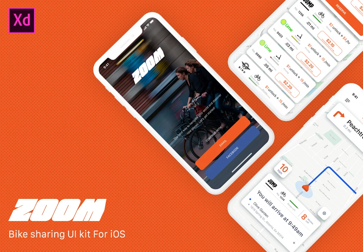 Zoom - Bike/Scooter Sharing UI Kit for iOS