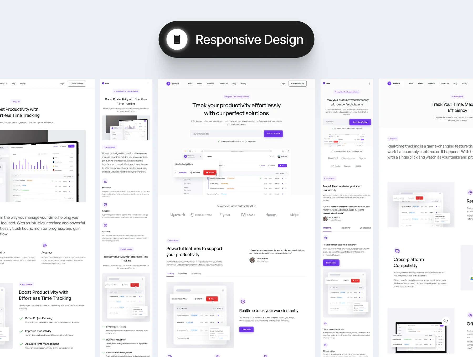 Zoowie - SaaS Time Tracker Framer Template 3