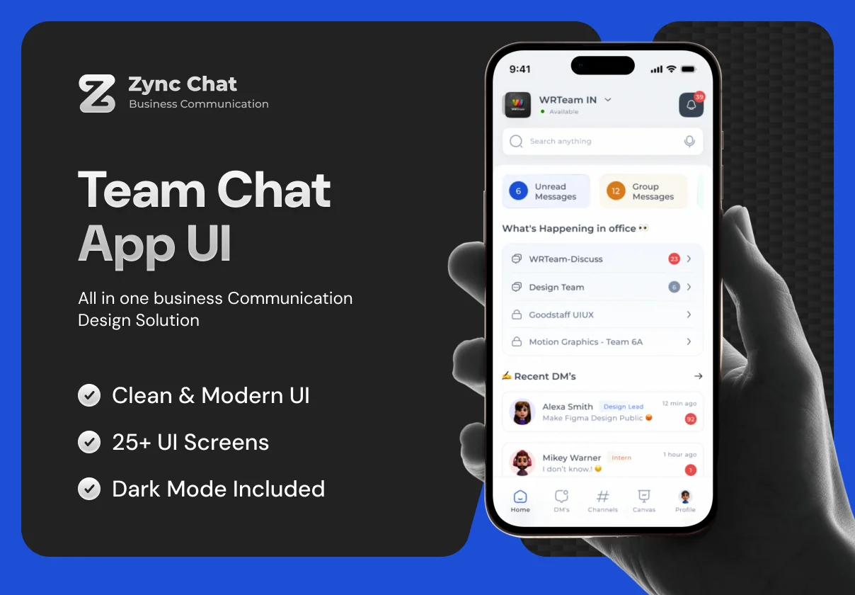 Zync – Chat & Team Communication App UI Kit