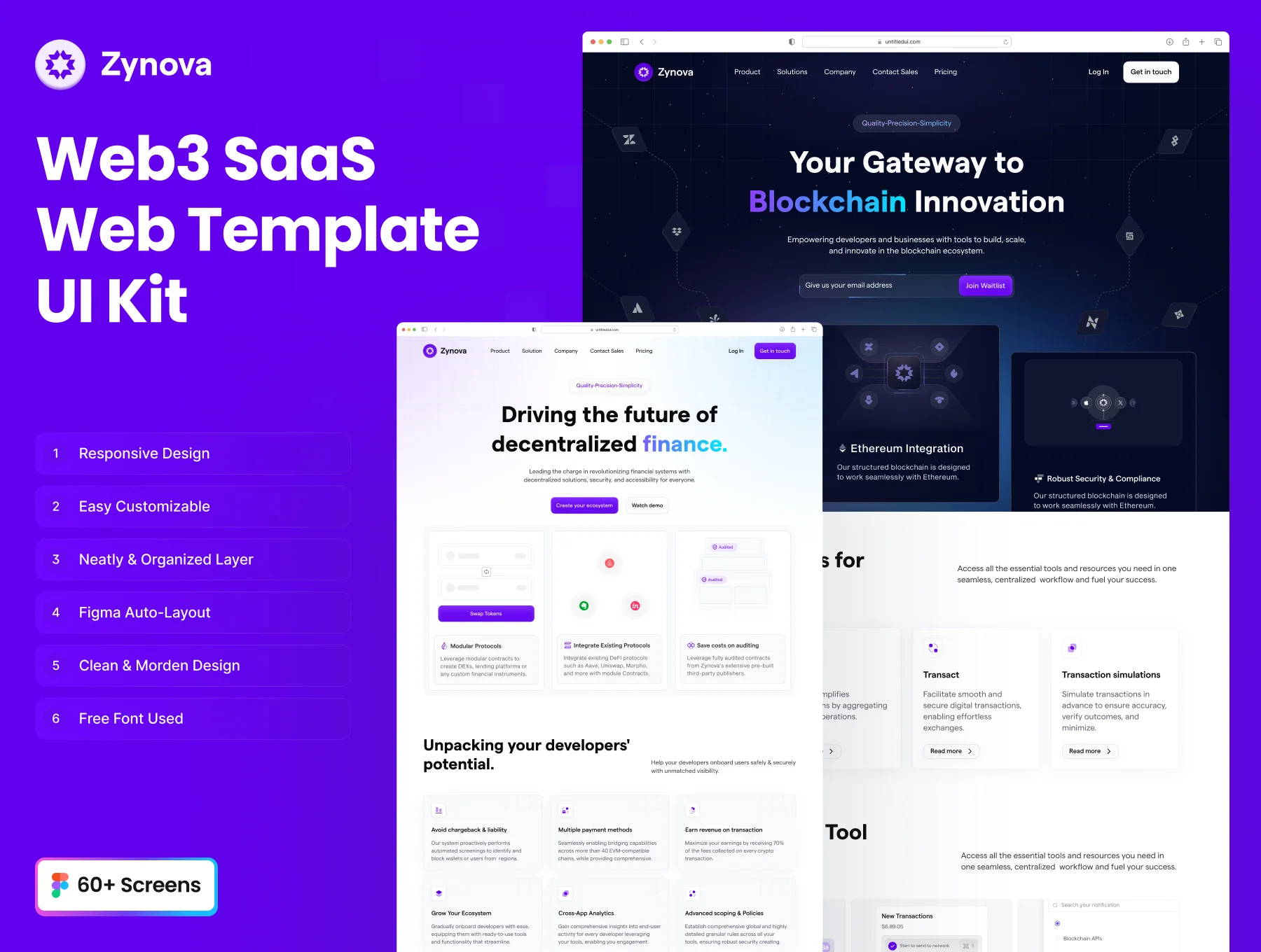 Zynova - Web3 SaaS Web Template UI Kit